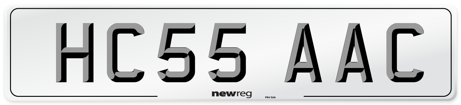 HC55 AAC Number Plate from New Reg